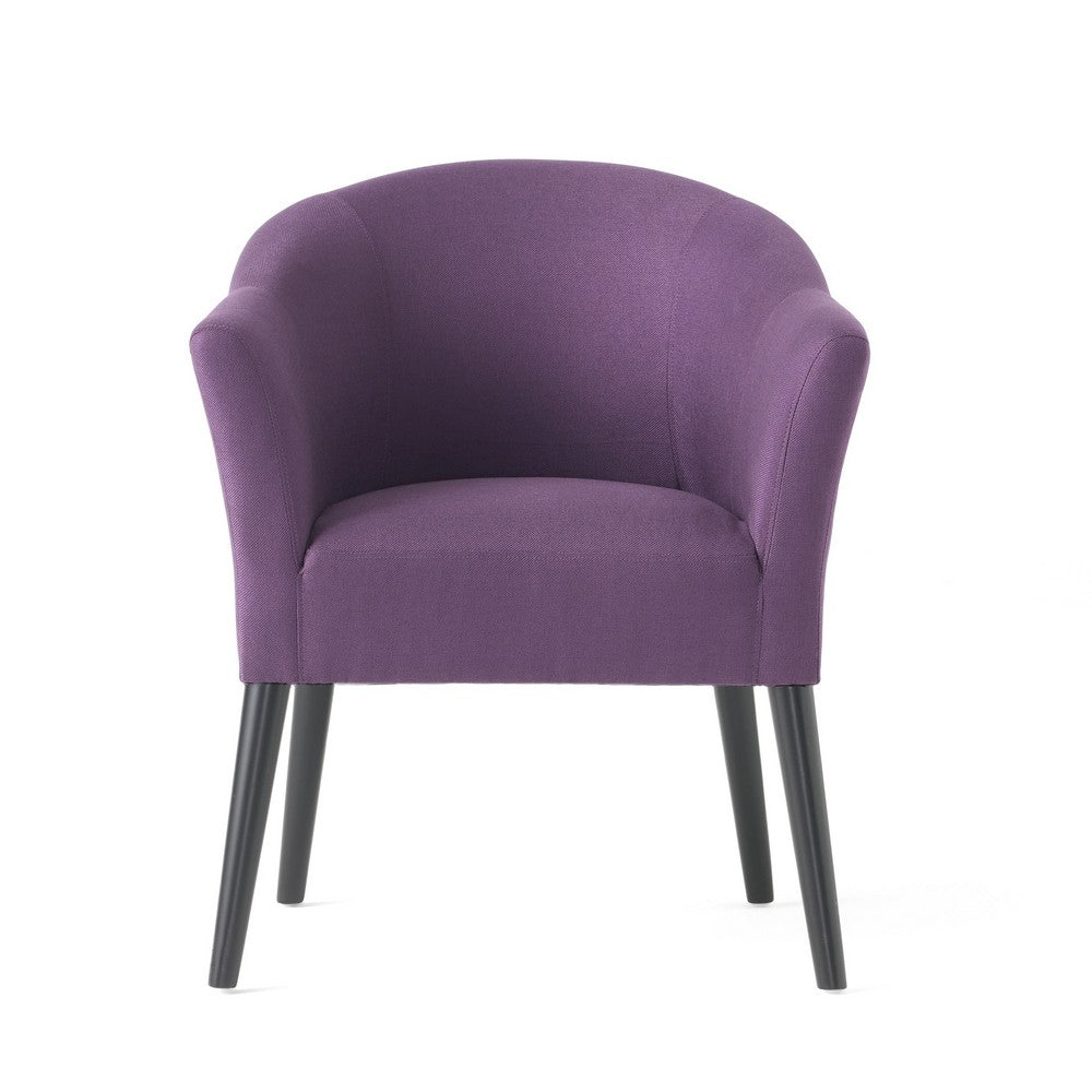 Onyx Armchair with Low Back Design | Birch Wood Frame | Plum Purple