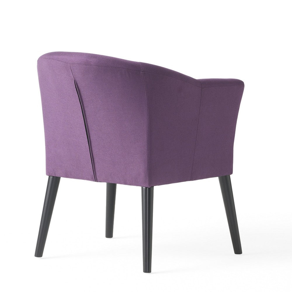Onyx Armchair with Low Back Design | Birch Wood Frame | Plum Purple