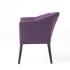 Onyx Armchair with Low Back Design | Birch Wood Frame | Plum Purple