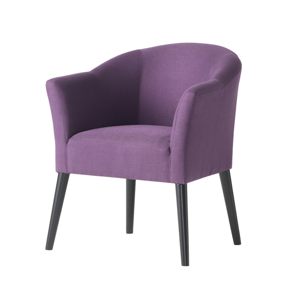 Onyx Armchair with Low Back Design | Birch Wood Frame | Plum Purple