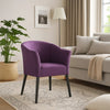 Onyx Armchair with Low Back Design | Birch Wood Frame | Plum Purple