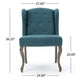 Zynx Accent Chair | Rubberwood Cabriole Legs | Button Tufted Teal Blue