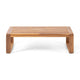 Eddy 2pc Patio Coffee Table and Loveseat Set | Brown Wood | Gray
