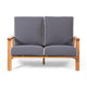 Eddy 2pc Patio Coffee Table and Loveseat Set | Brown Wood | Gray