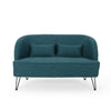 Lisa Loveseat with 2 Lumbar Pillows | Hairpin Legs | Teal Blue 50"