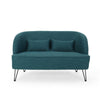 Lisa Loveseat with 2 Lumbar Pillows | Hairpin Legs | Teal Blue 50’’ BM335216