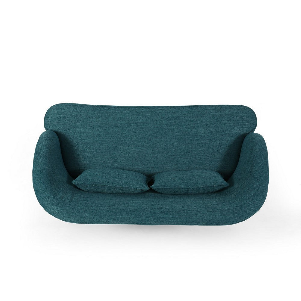 Lisa Loveseat with 2 Lumbar Pillows | Hairpin Legs | Teal Blue 50’’ BM335216