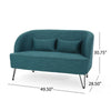 Lisa Loveseat with 2 Lumbar Pillows | Hairpin Legs | Teal Blue 50’’ BM335216