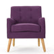 Felix Accent Armchair | Splayed Birch Wood Legs | Button Tufted Purple BM335218