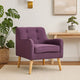 Felix Accent Armchair | Splayed Birch Wood Legs | Button Tufted Purple