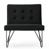 Ashley Armless Slipper Chair | Hairpin Legs | Tufted Black Velvet