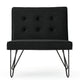 Ashley Armless Slipper Chair | Hairpin Legs | Tufted Black Velvet