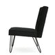 Ashley Armless Slipper Chair | Hairpin Legs | Tufted Black Velvet