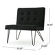 Ashley Armless Slipper Chair | Hairpin Legs | Tufted Black Velvet