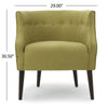 Fenny Accent Club Chair | Tapered Birch Wood Legs | Tufted Green