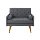 Javie Club Accent Chair | Splayed Rubberwood Legs | Button Tufted Gray BM335222