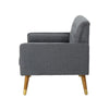 Javie Club Accent Chair | Splayed Rubberwood Legs | Button Tufted Gray