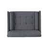 Javie Club Accent Chair | Splayed Rubberwood Legs | Button Tufted Gray