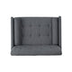 Javie Club Accent Chair | Splayed Rubberwood Legs | Button Tufted Gray