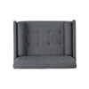 Javie Club Accent Chair | Splayed Rubberwood Legs | Button Tufted Gray BM335222