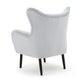 Zorro Accent Armchair | Solid Oak Wood | Tufted Light Gray Velvet