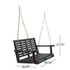 Mania Porch Swing Bench with Hanging Chain | Slatted Gray Acacia Wood BM335225