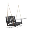 Mania Porch Swing Bench with Hanging Chain | Slatted Gray Acacia Wood