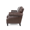 Zika Loveseat | Nailhead Trim Dark Brown Faux Leather | 59"
