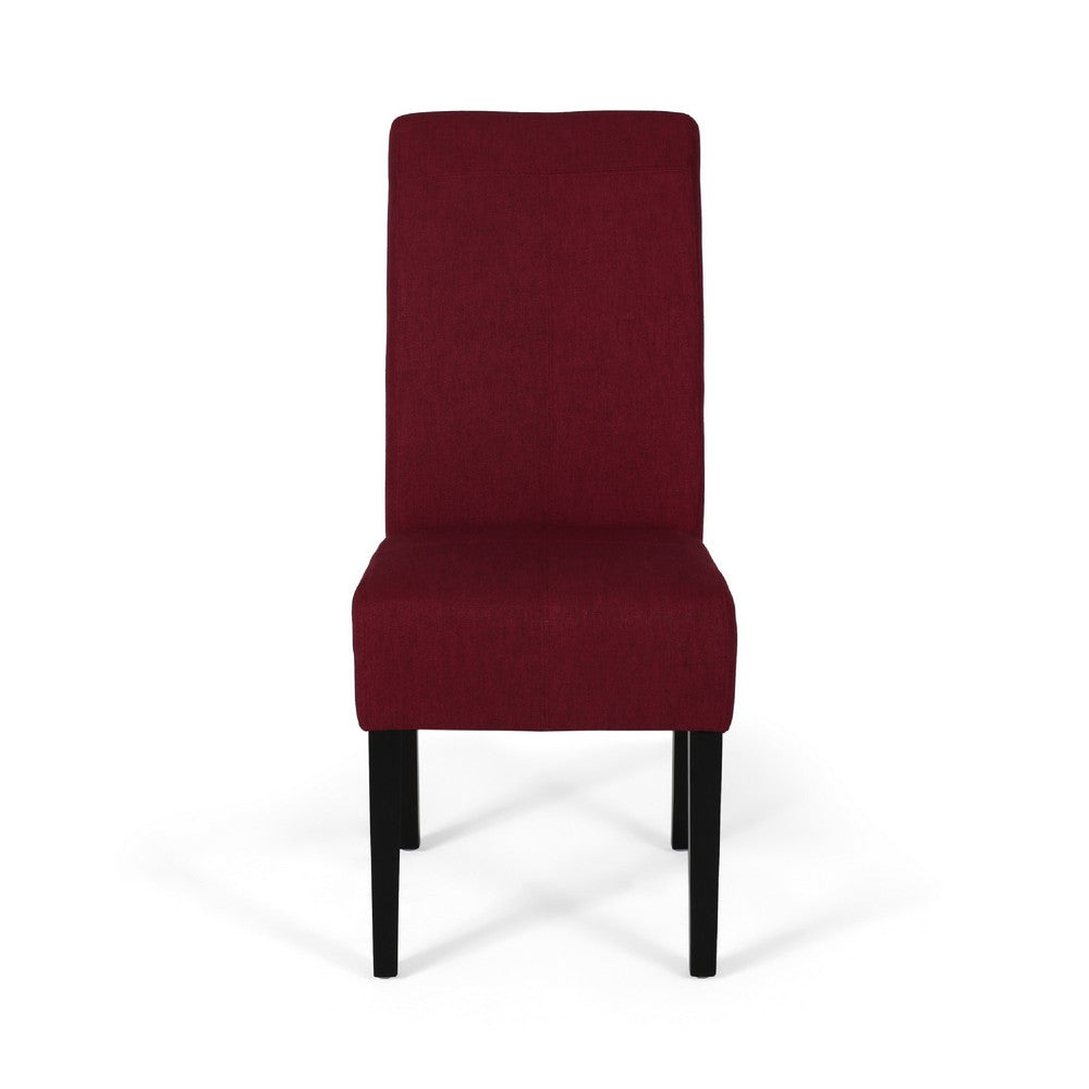 Tanya Armless Dining Chair Set of 2 | Modern Style Blush Red Fabric