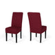 Tanya Armless Dining Chair Set of 2 | Modern Style Blush Red Fabric