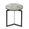 Rimie Accent Table | Open Black Metal Frame | 17" White Marble Top