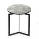 Rimie Accent Table | Open Black Metal Frame | 17" White Marble Top