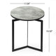 Rimie Accent Table | Open Black Metal Frame | 17" White Marble Top