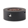 Outdoor Fire Pit | 40,000 BTUs Cutout Handles | Round Dark Gray Iron