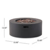 Outdoor Fire Pit | 40,000 BTUs Cutout Handles | Round Dark Gray Iron