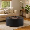 Outdoor Fire Pit | 40,000 BTUs Cutout Handles | Round Dark Gray Iron