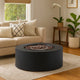 Outdoor Fire Pit | 40,000 BTUs Cutout Handles | Round Dark Gray Iron