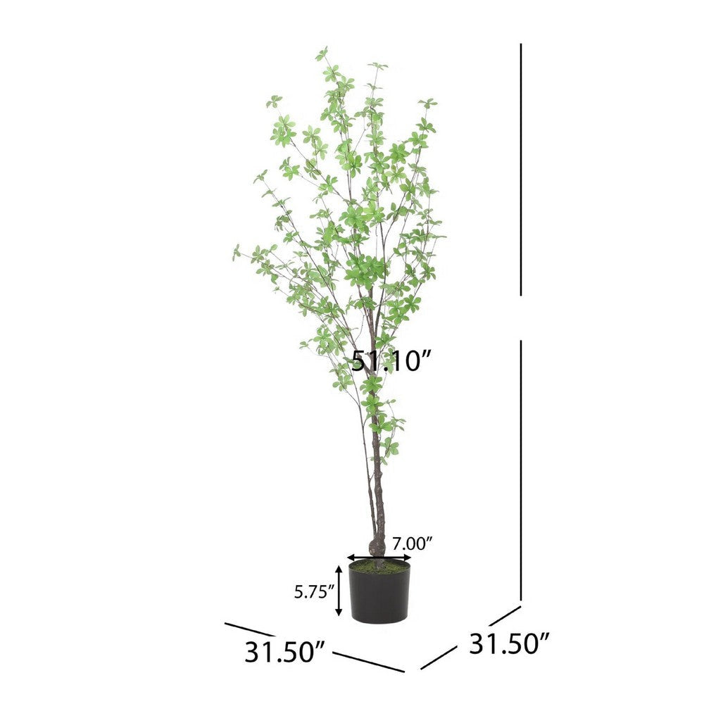 Yuri 59’’ Artificial Enkianthus Tree | Pre Potted | Brown Green White BM335239