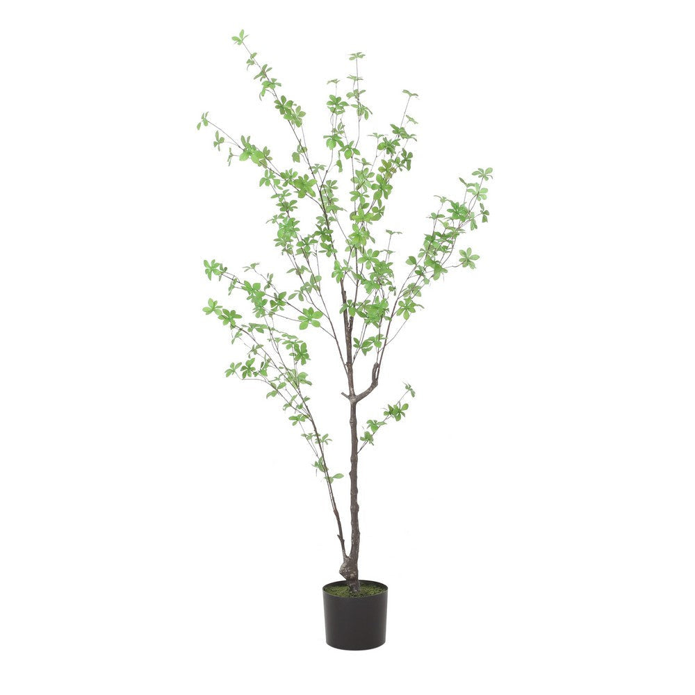Yuri 59" Artificial Enkianthus Tree | Pre Potted | Brown Green White