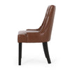 Chen Dining Chair Set of 2 | Diamond Tufted Back | Brown Faux Leather