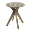 Ambre Outdoor Breakfast Dining Table | 28" Slatted Gray Acacia Wood