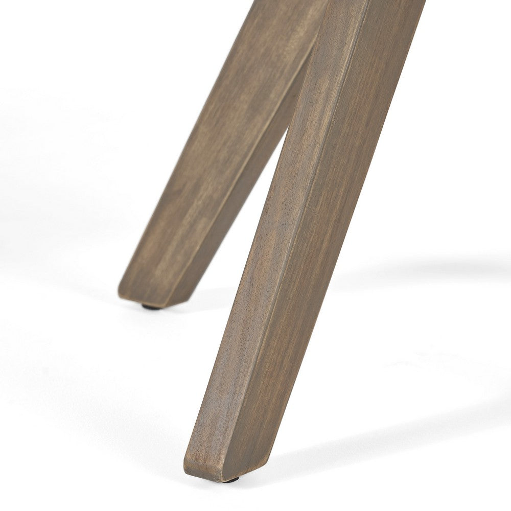 Ambre Outdoor Breakfast Dining Table | 28" Slatted Gray Acacia Wood