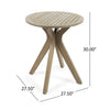 Ambre Outdoor Breakfast Dining Table | 28" Slatted Gray Acacia Wood