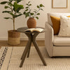 Ambre Outdoor Breakfast Dining Table | 28" Slatted Gray Acacia Wood