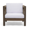 Bea Outdoor Club Chair | White Cushions | X Back Design Weathered Gray