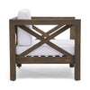 Bea Outdoor Club Chair | White Cushions | X Back Design Weathered Gray