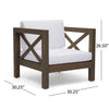 Bea Outdoor Club Chair | White Cushions | X Back Design Weathered Gray
