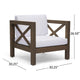 Bea Outdoor Club Chair | White Cushions | X Back Design Weathered Gray