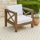 Bea Outdoor Club Chair | White Cushions | X Back Design Weathered Gray