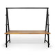 Jo Outdoor Pergola Table | Black Metal Frame | Slatted Teak Brown Wood